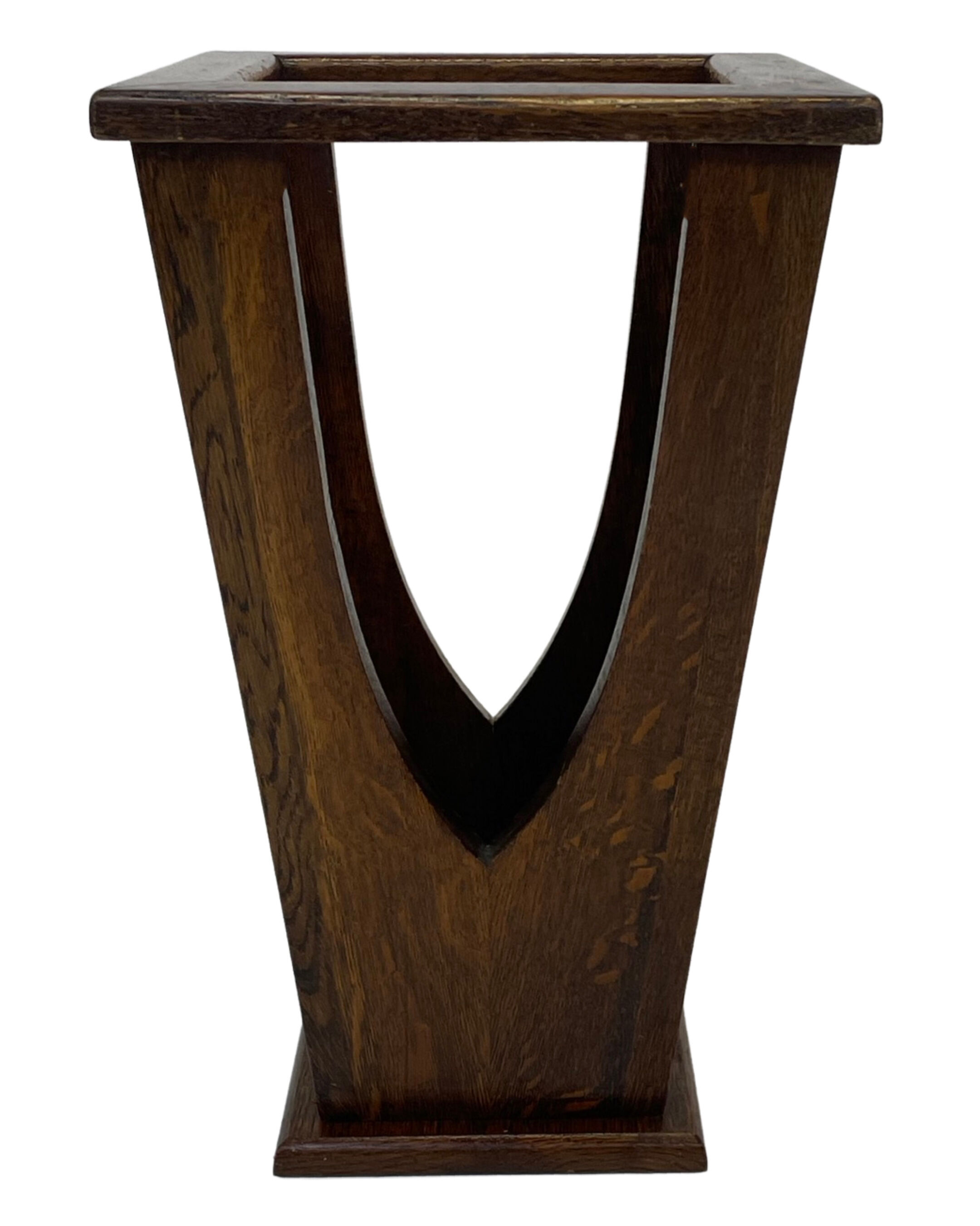 Brutalist design umbrella stand holder 60's wood