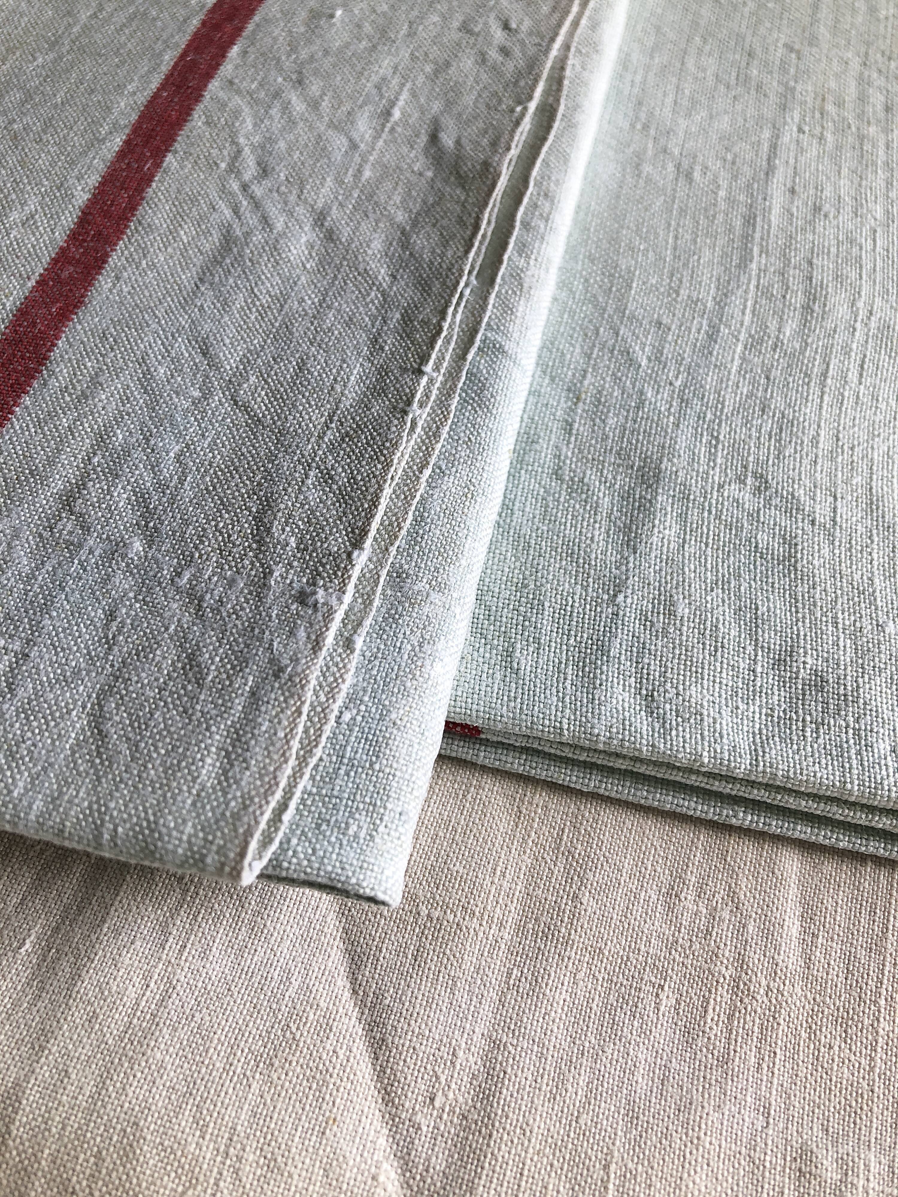 Antique cloth in pure aqua tinted linen