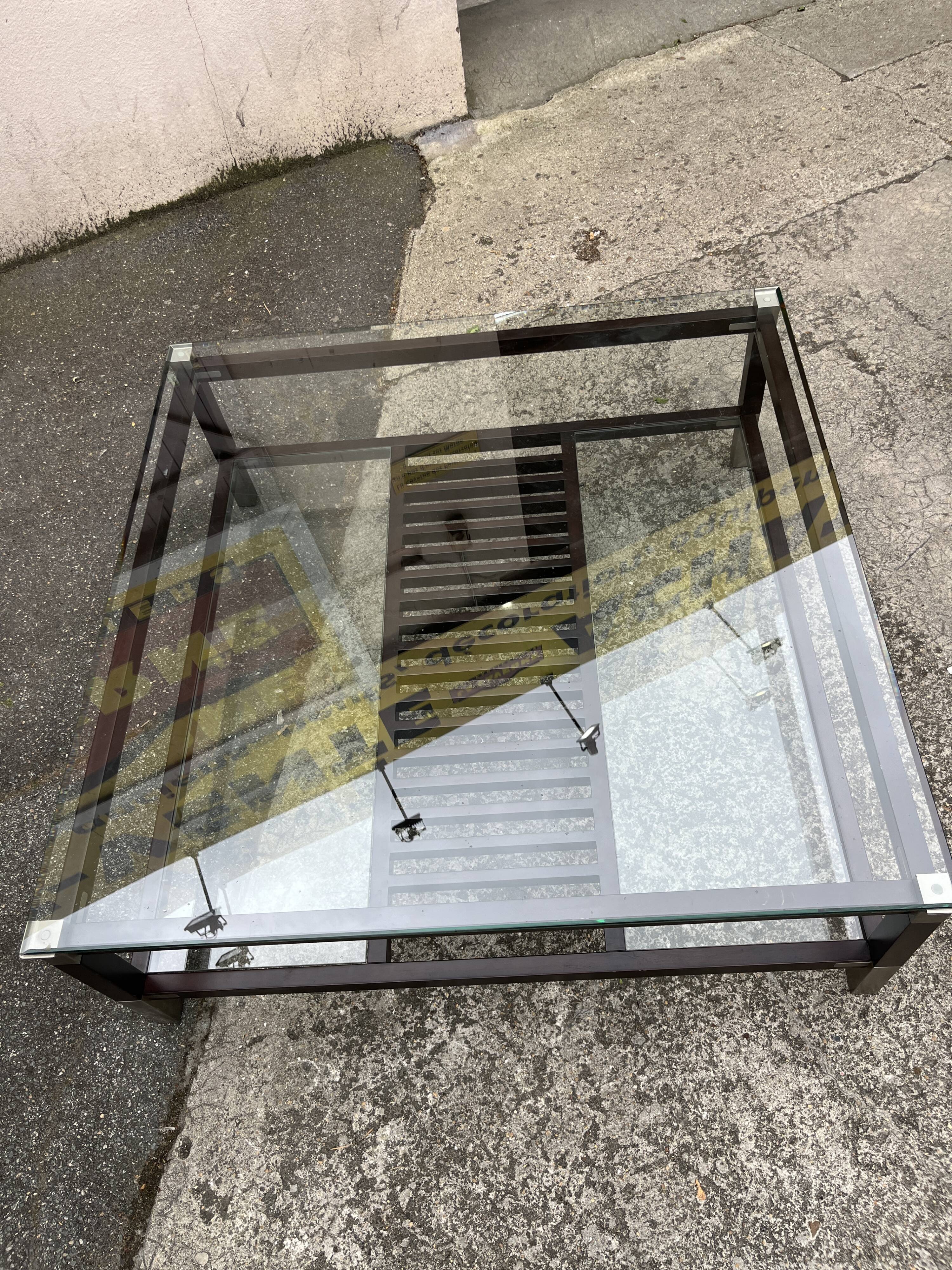 Glass coffee table by Pierre Vandal