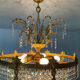 Lustre en bronze et cascade de pampilles en cristal