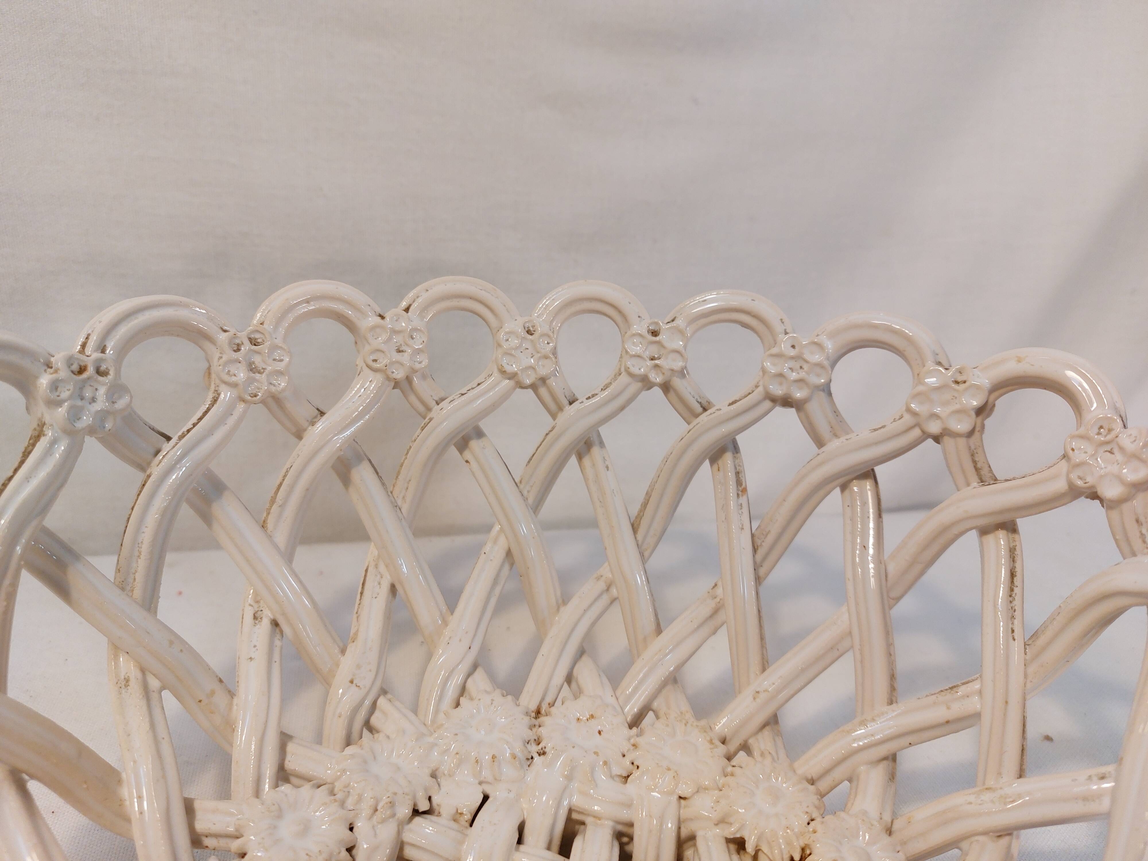 Old woven ceramic basket - Maison Pichon - Uzès 1960