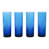 Set of cobalt glasses, Italian design, 1970s, manufactured in Italy