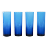 Set of cobalt glasses, Italian design, 1970s, manufactured in Italy
