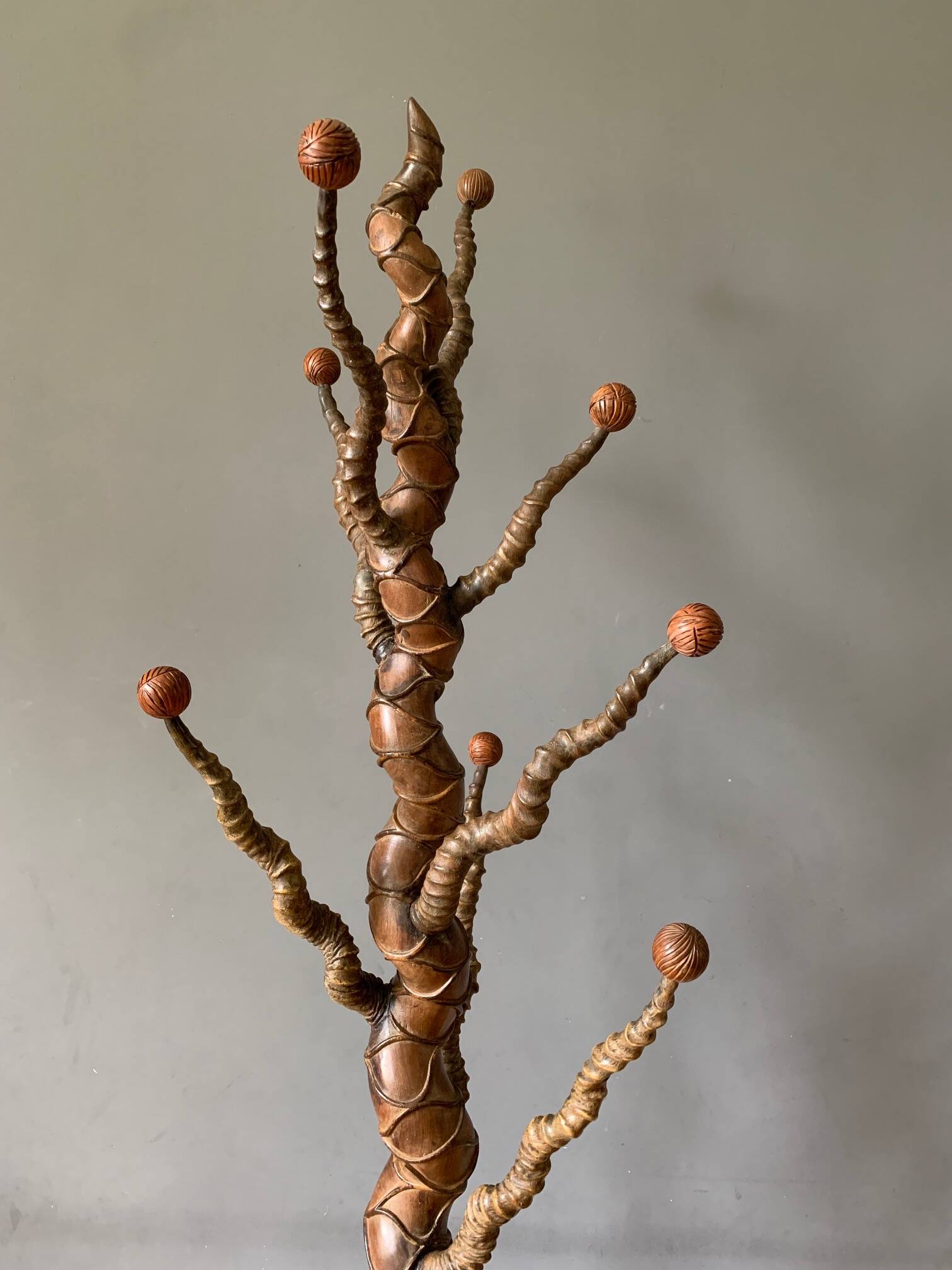 A Remarkable 19th Century Sculptured Rosewood & Buckhorn Hatstand