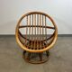 Vintage rattan swivel saucer armchair from the 70s