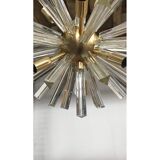 Transparent “triedro” murano glass oval sputnik chandelier