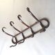 Wall coat rack with 4 curved wooden hooks bistro - no Thonet