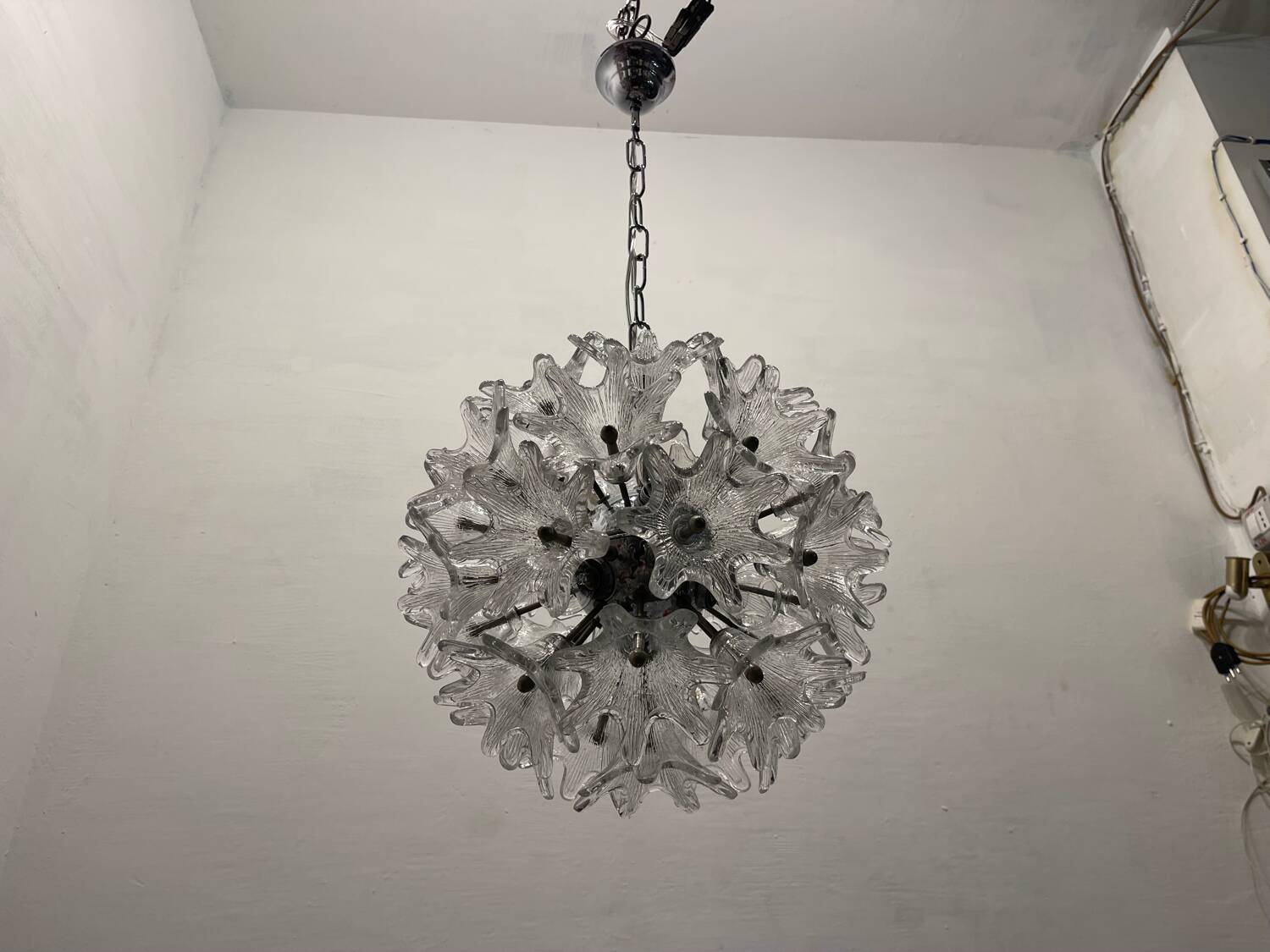 Murano Glass Flower Chandeliers by Paolo Venini for Veart, 1960s