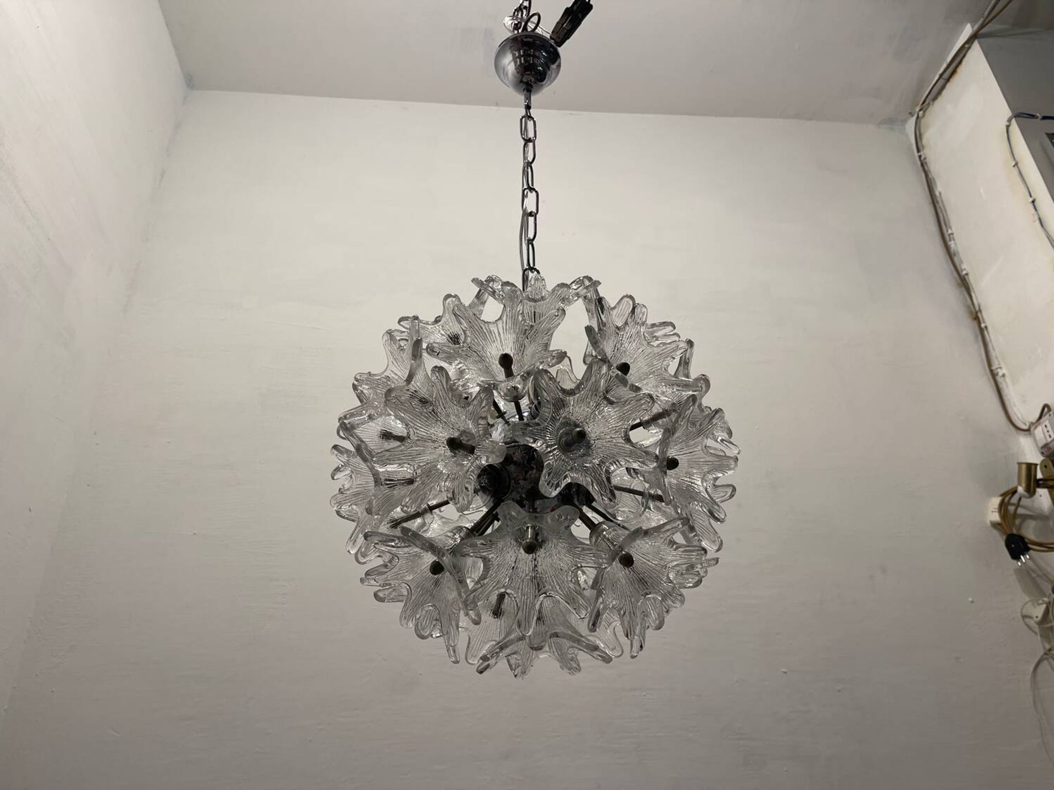Murano Glass Flower Chandeliers by Paolo Venini for Veart, 1960s