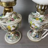 Paire de lampes de table en porcelaine portugaise limitée et numérotée par Alconaca