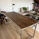 Folding industrial-style dining table