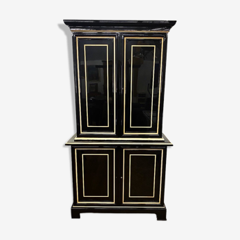 Black and ivory lacquered art deco wine cellar furniture