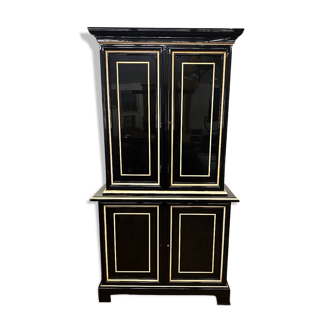 Black and ivory lacquered art deco wine cellar furniture