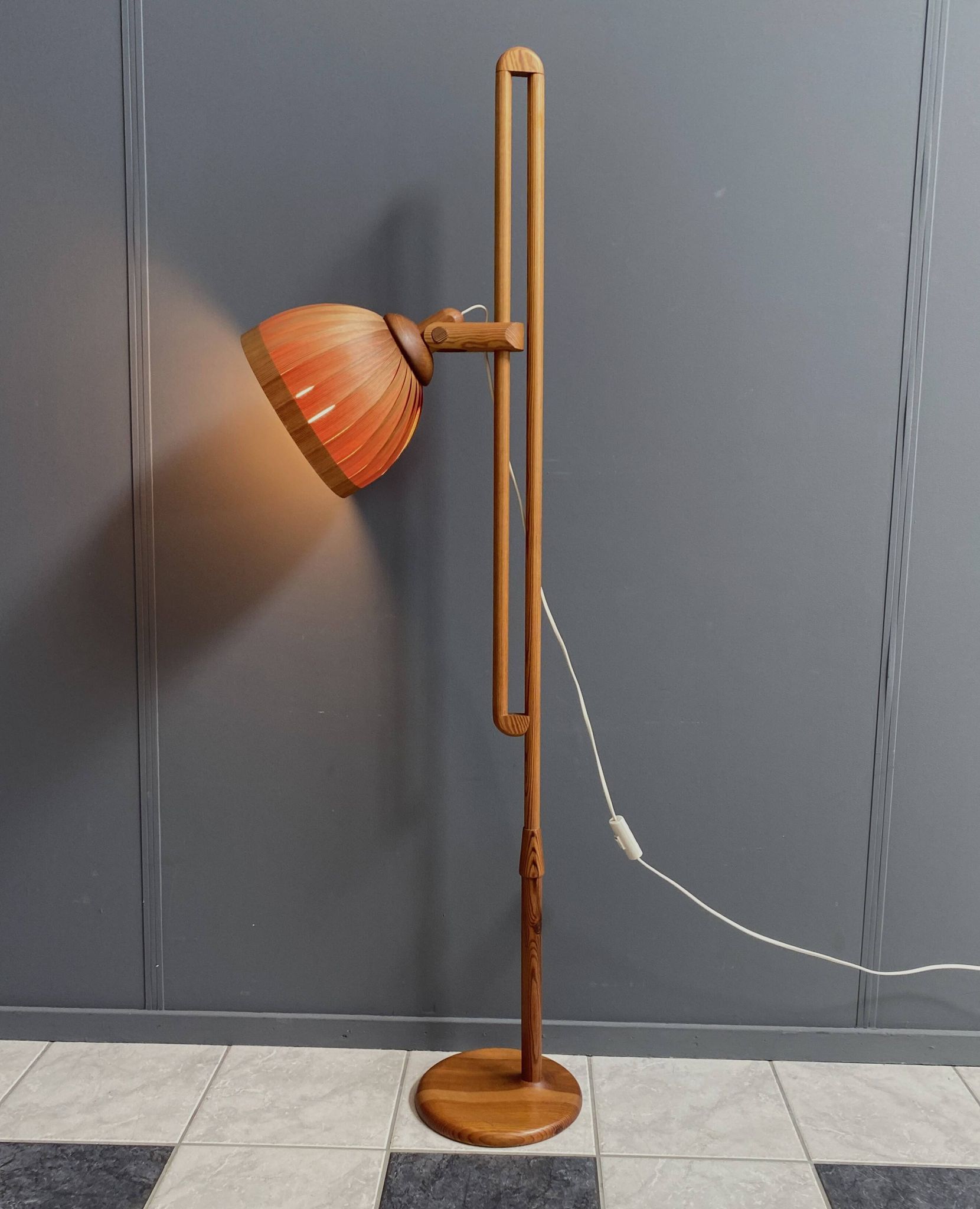 Hans agne Jakobsson wood floor lamp 1960s