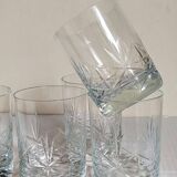 Five timpani glasses with vintage crystal stars