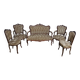 Rococo salon set in walnut, 19th century