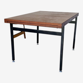 Table de repas moderniste vintage en teck