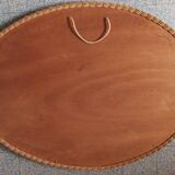 Oval mirror with woven rattan frame 63x47