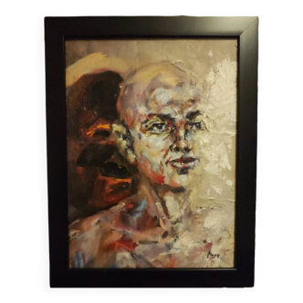 Mory OUATTARA (1982- ) "Portraits and reflections" Oil on canvas dated 2019 Burkinabé artist
