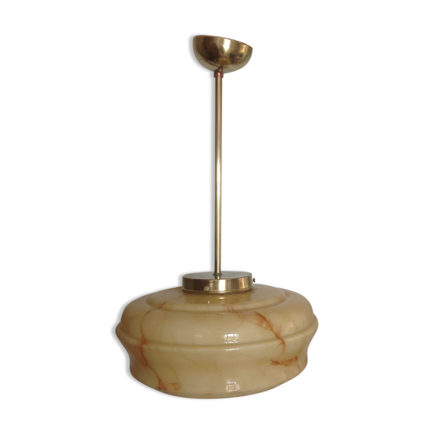 Vintage marbled glass globe ceiling light 50s 60s