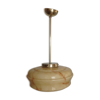 Vintage marbled glass globe ceiling light 50s 60s