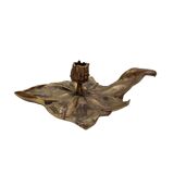 Art Nouveau Style Candlestick Leaf Shape, mid-century