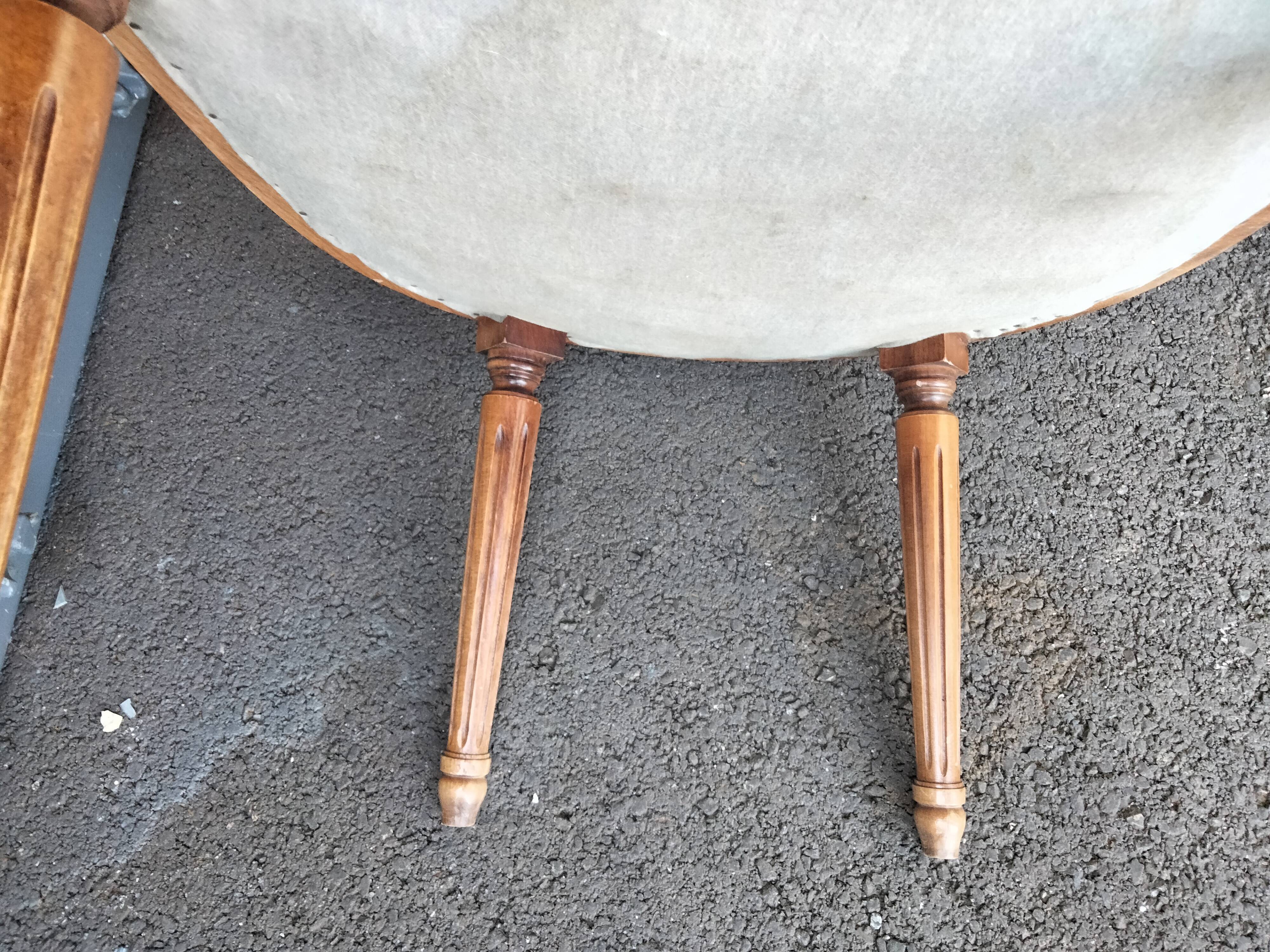 Pair of armchairs old medallion style louis xvi