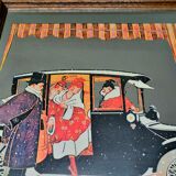 Two mirror frames Art-Deco style, silkscreened " Monte-Carlo " - France - 70's