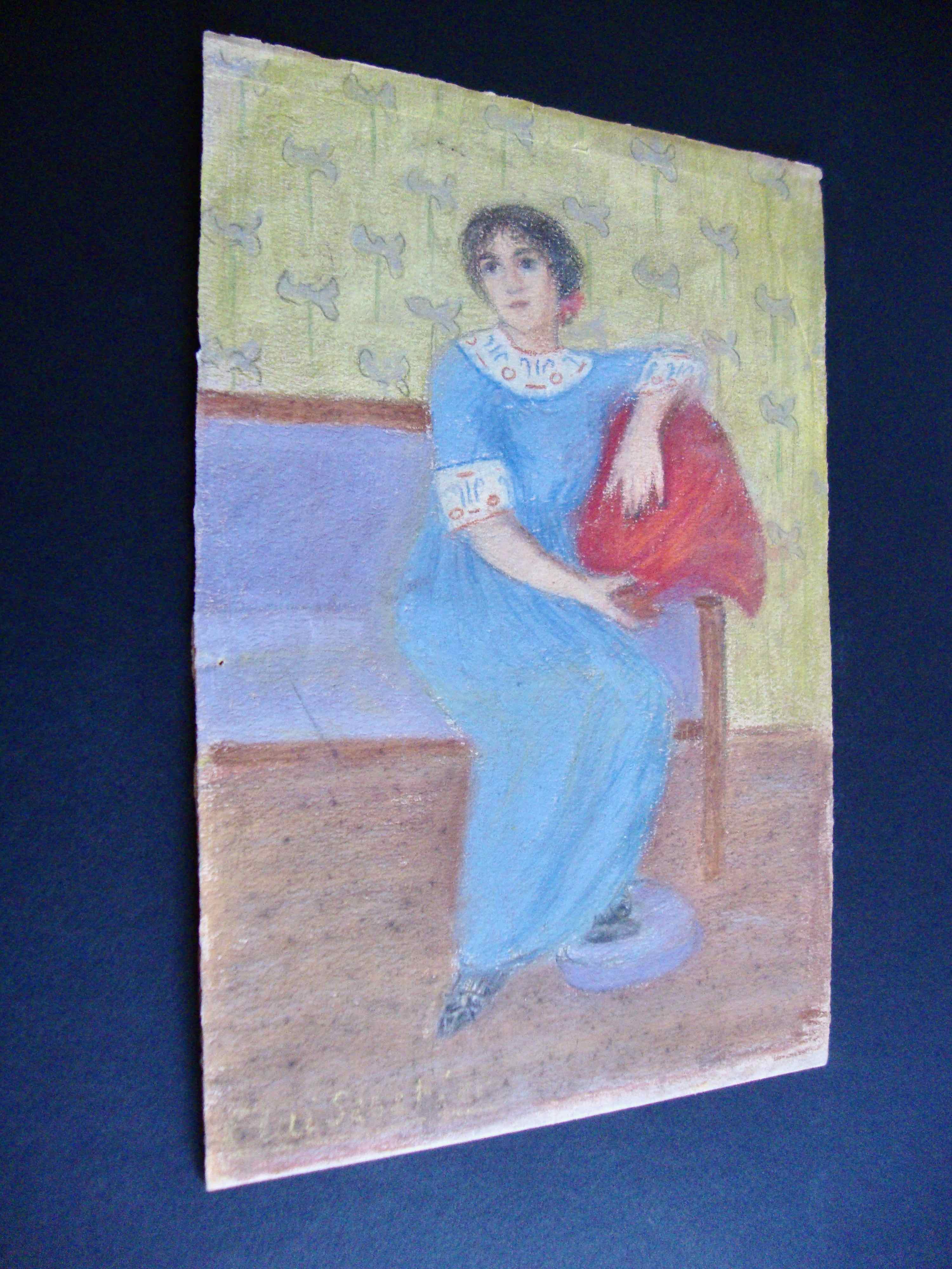 Painting portrait young woman 1930