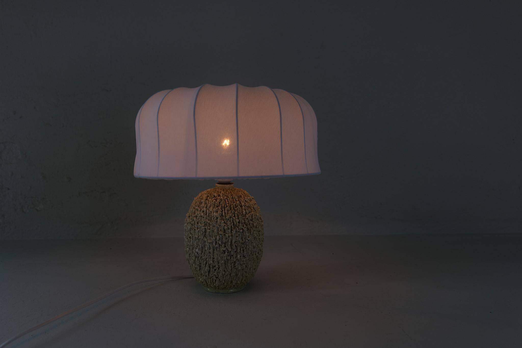 Large modernist mid-century table lamp "Chamotte" Gunnar Nylund Rörstrand, Sweden