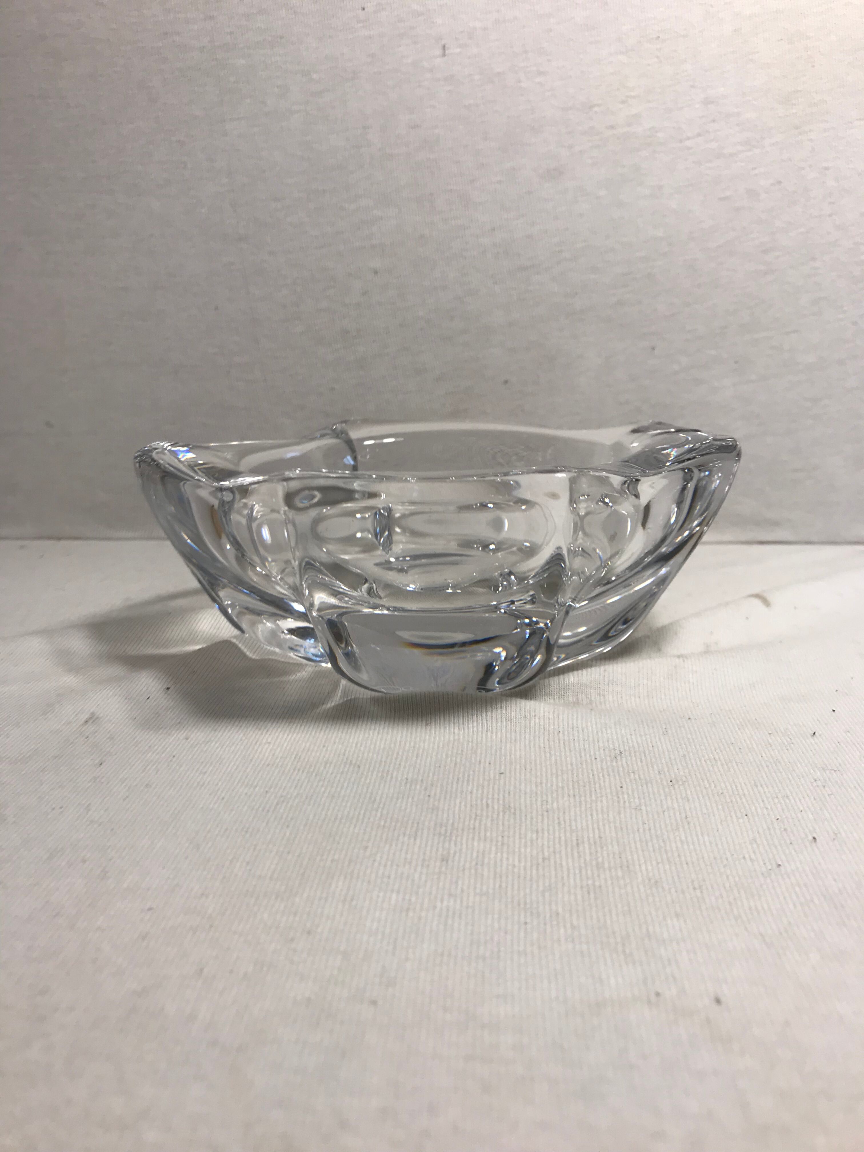 Former grand model Daum crystal ashtray signed France vintage