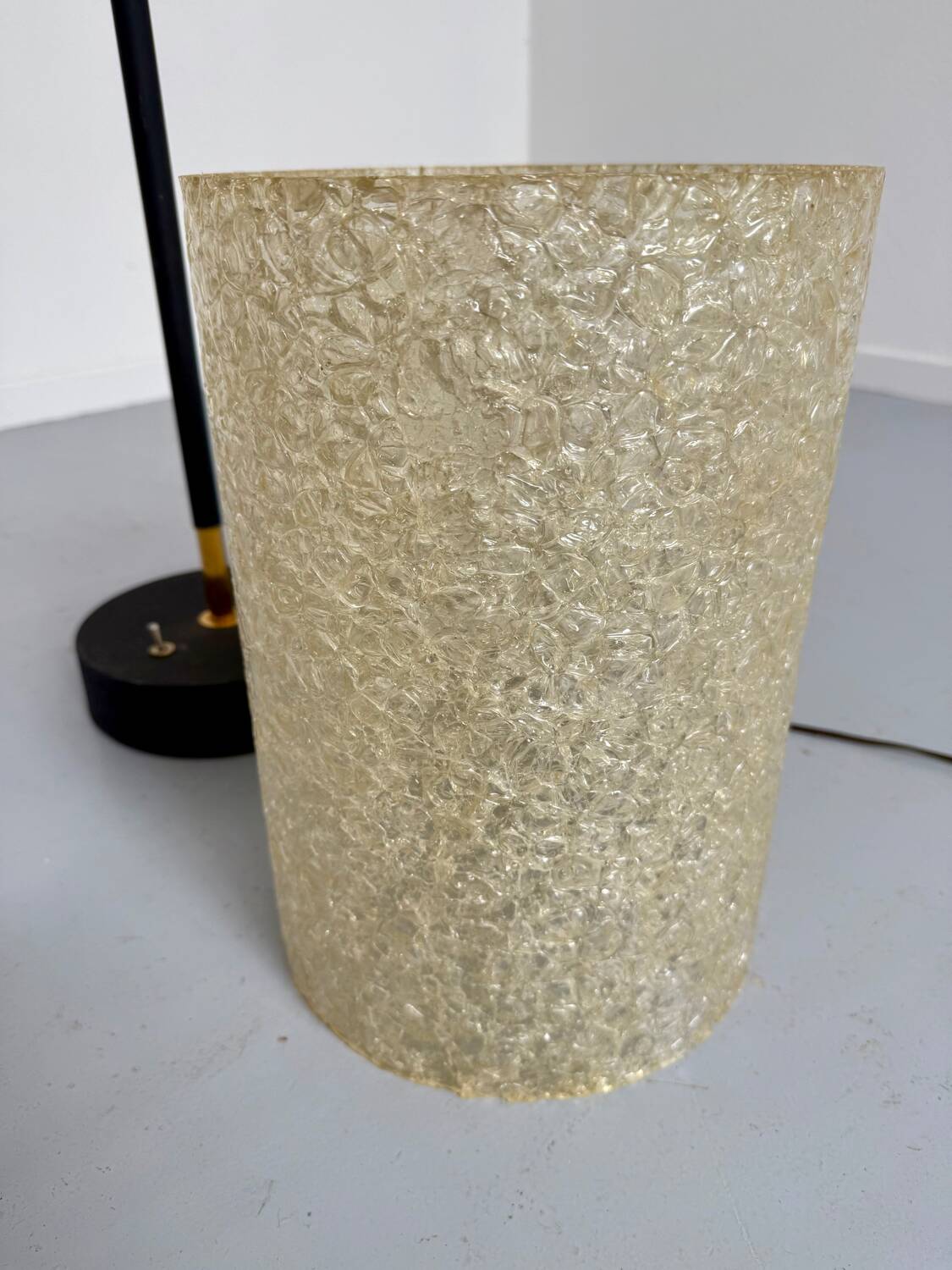 Old metal and persplex floor lamp, French design, vintage 60s