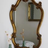 Miroir coquillage doré ancien
