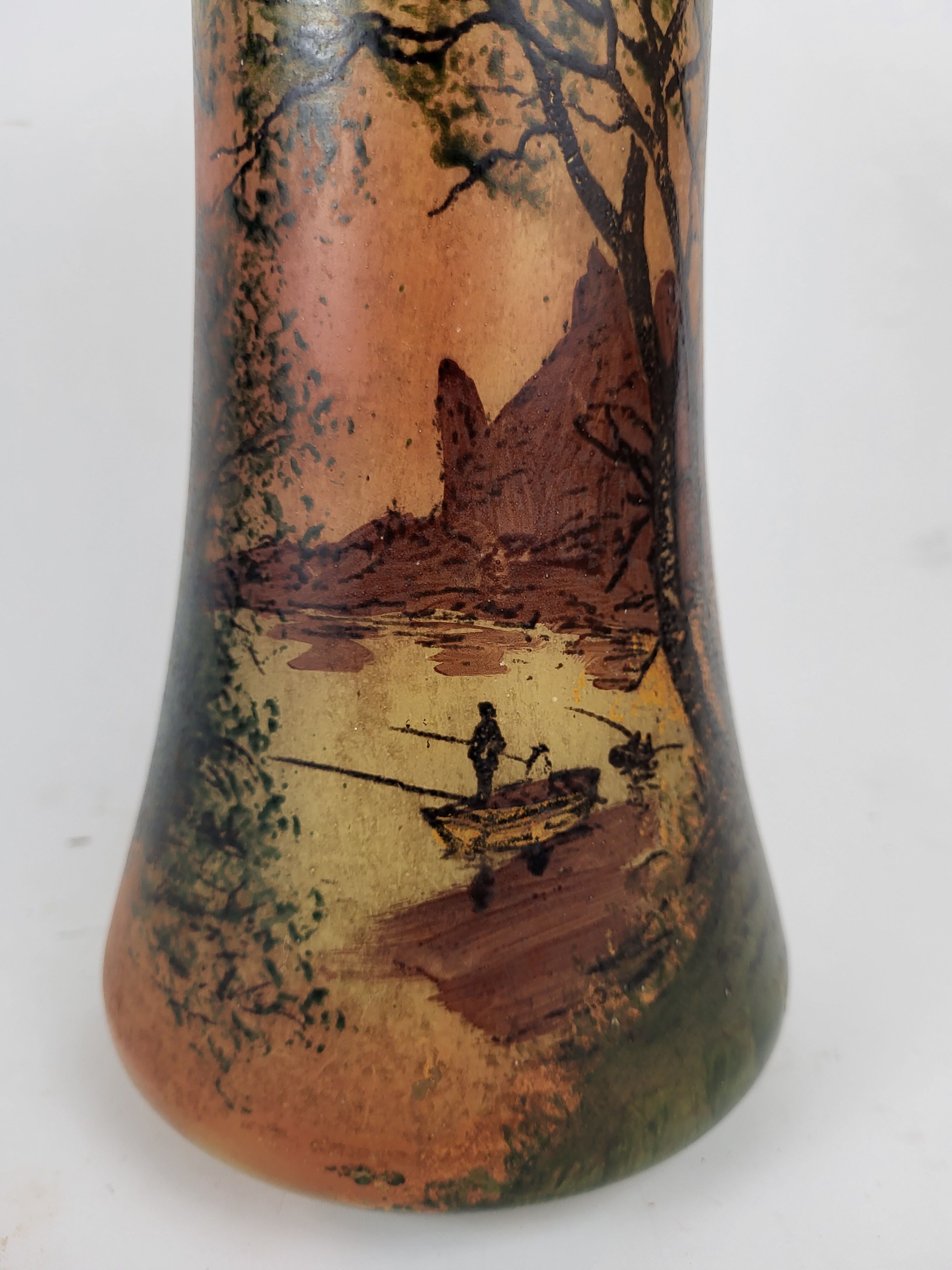 Enamelled glass vase Francois Theodore Legras