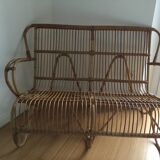 Rattan bench 1970