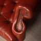 Stylish 20thc pair of english leather wing back armchairs c.1970