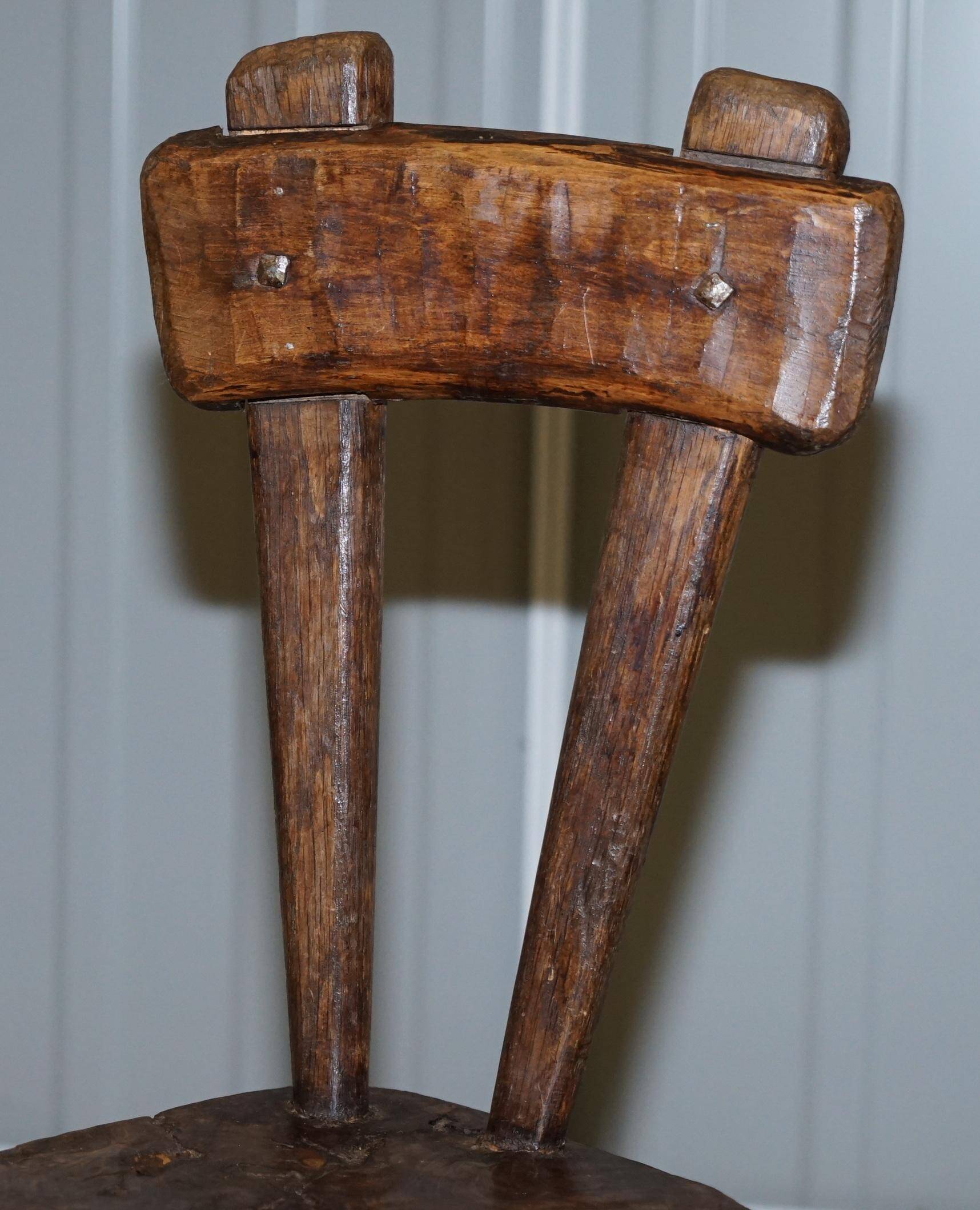 French nursing chair hand-carved in chestnut around 1760