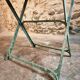 Vintage French bistro table in riveted iron – folding (1920s)
