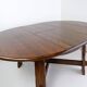 Table de salle à manger ronde à rallonge en chêne massif Brutalist 1950s Mid-20th Century