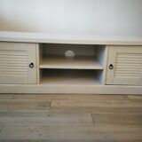 TV furniture Alinéa Louise in white brushed pine