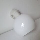 Duo of opaline and porcelain pendant lights