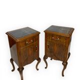 Tables de chevet italiennes en noyer, années 1930/1940