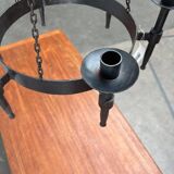 Vintage brutalist wrought iron candle holder by Boltze, 1970s.