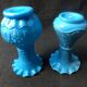Antique French Opaline Glass Vases: Art Nouveau Floral Pair