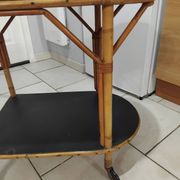 Vintage rattan serving trolley