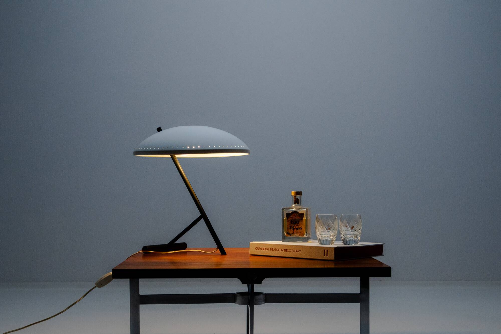 Lampe de bureau Blanc Negro Evoluon par Louis Kalff pour Philips, années 1950.