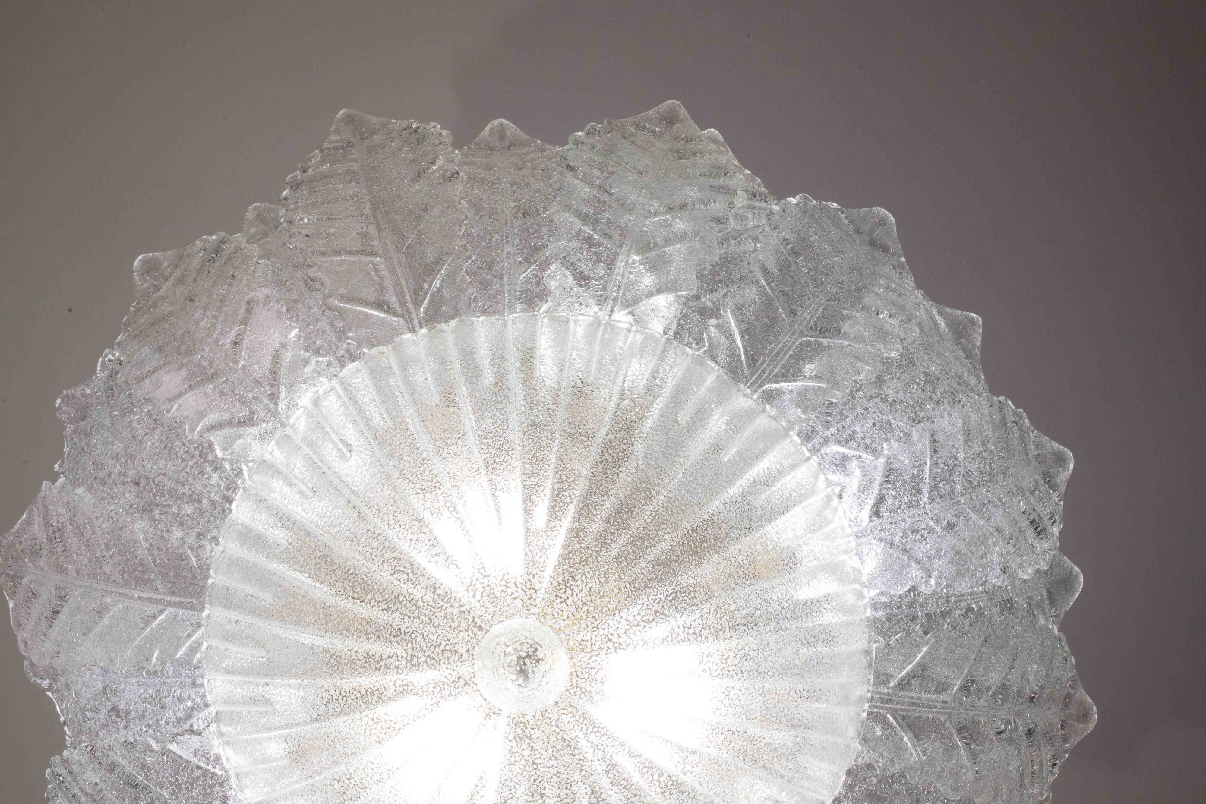 Verona, Large Size Murano Clear trasparent Vintage Glass Ceiling Light, 197