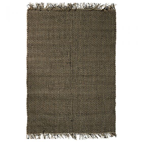 Carpet in jute and black cotton 190 x 290 cm
