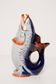 Glass and Porcelain Carafe or Vase with Blue Fish, Europe, 1960