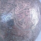 Solid brass pot cover engraved decor animal plant characters